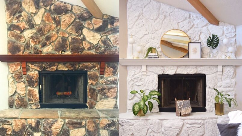 What can I do with an outdated stone fireplace